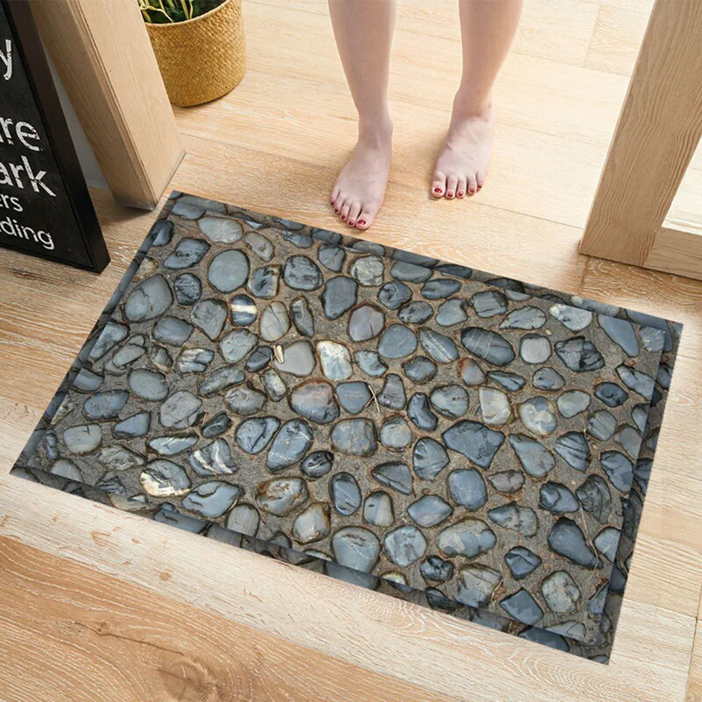 3D Bath Mat Waterproof Non slip Bedroom Door Mat Simulation Effect
