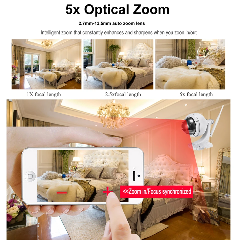 Беспроводная скоростная PTZ камера BESDER 1080P 960P Wi Fi с автоматическим увеличением 5X 2 7