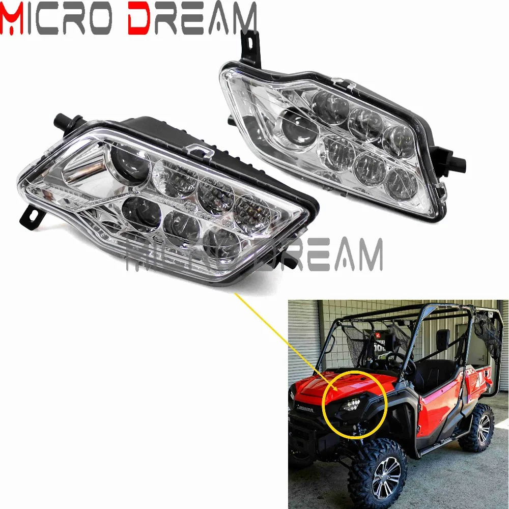 

1 Pair Chrome UTV LED Headlight H4 Front Head Lights Lamp For Honda Pioneer 1000 SXS1000M3 SXS1000M5 2016 (OEM: 08v71-hl4-a00)