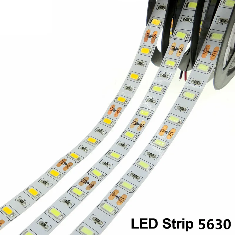 #Best LED Strip 5630 Flexible LED Light DC12V 60LED m 5m lot Warm White White Cold white Brighter than 5050 2835 LED Strip.
