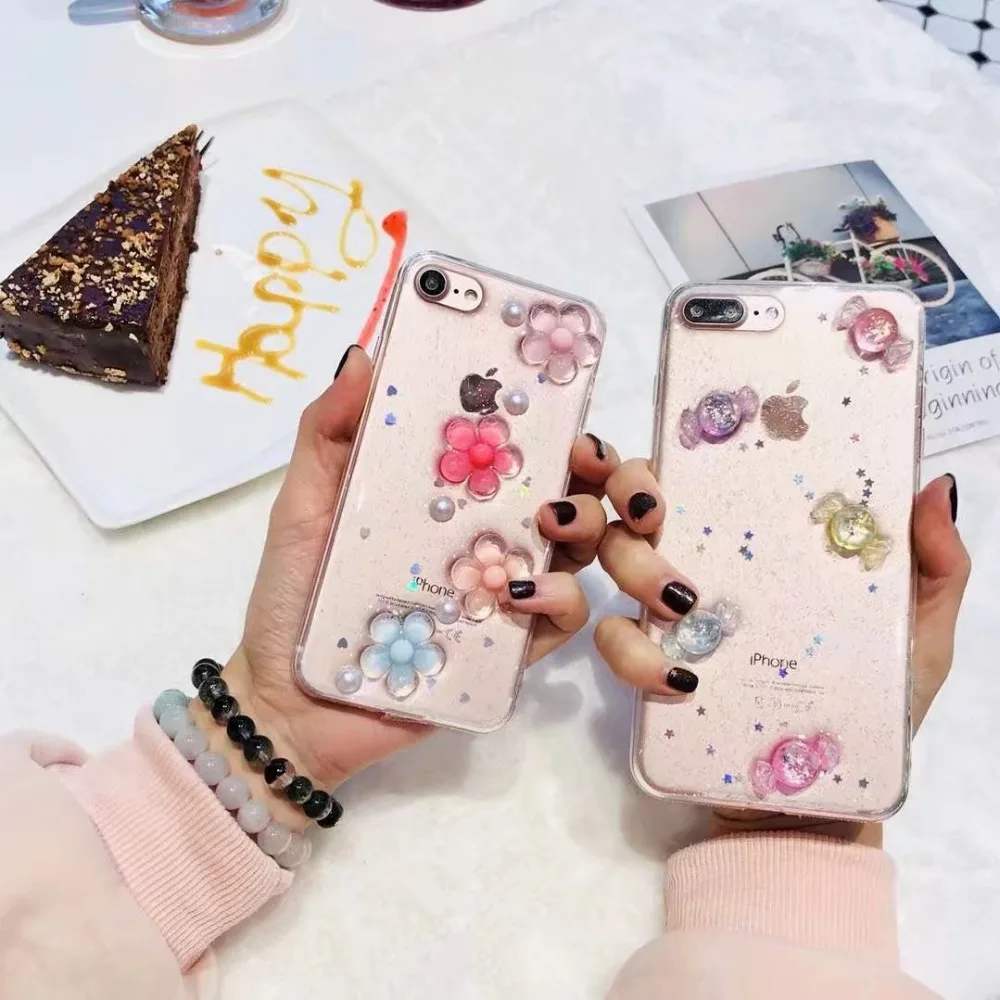 Hazy beauty For iphone x Case New Luxury Transparent Flowers Soft 8 8plus 7 7plus 6 6splus Lovely Coque |