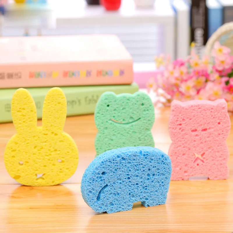 1 pc Baby Bath Cotton Pulp Baby Bath Sponge Rub Zao Baby Wipes Children