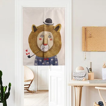 

Mr. animal Cartoon lovely Fashion art Door Curtain Linen Tapestry Study Bedroom Home Decor Bedroom Kitchen Curtain