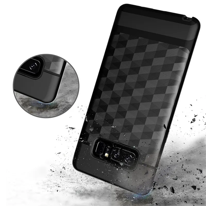 Luxury Geometric TPU+PC Brushed Plastic Hybrid Shockproof Rugged Armor Phone Back Case For SAMSUNG Galaxy Note 8 Matte Cover (4)