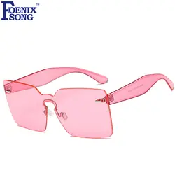 FOENIXSONG Квадратные Солнцезащитные очки для Для женщин Для мужчин очки без оправы Фирменная Новинка дизайнерские женские солнцезащитные