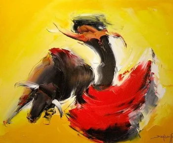 

Modern handmade painting girl Bullfighting 02 on oil canvas for home decor and wallpaper, gallery