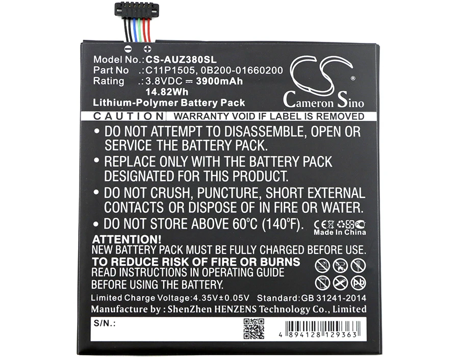 Аккумулятор Cameron Sino 3900 мАч C11P1505 для Asus P022 P024 ZenPad 8 0 Z380C Z380CX Z380KL|cameron sino|battery forcameron sino