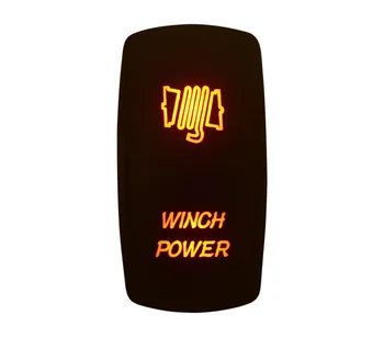 

DC12V 24V WINCH POWER Rocker Switch AMBER Led lamp 5 Pin ON/OFF SPST Marine Grade Waterproof IP66