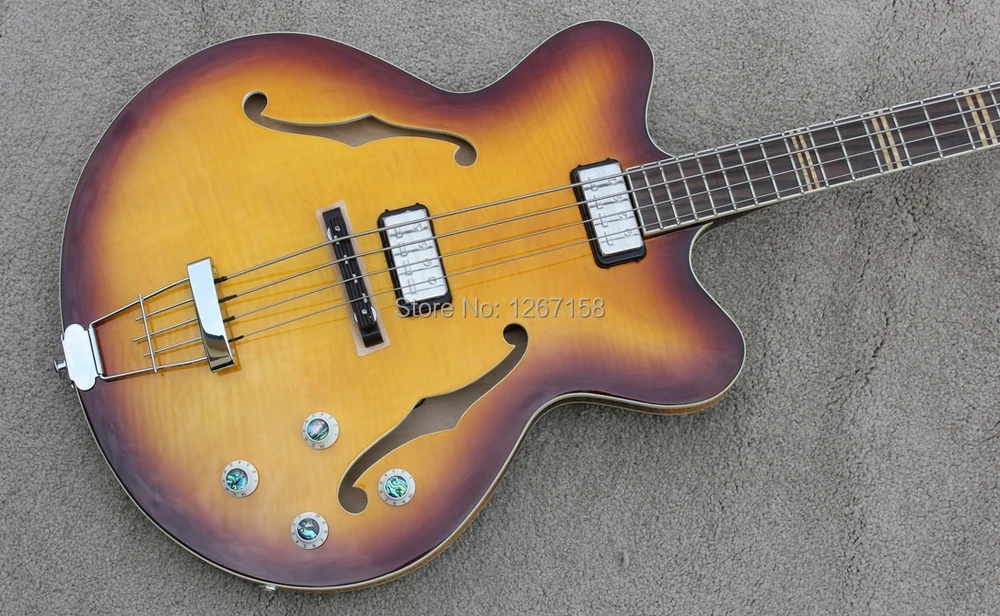 Винтаж SUNBURST Hofner Verythin бас HCT-500/7 серии полые Боди 2x штапельные звукосниматели прямо с завода