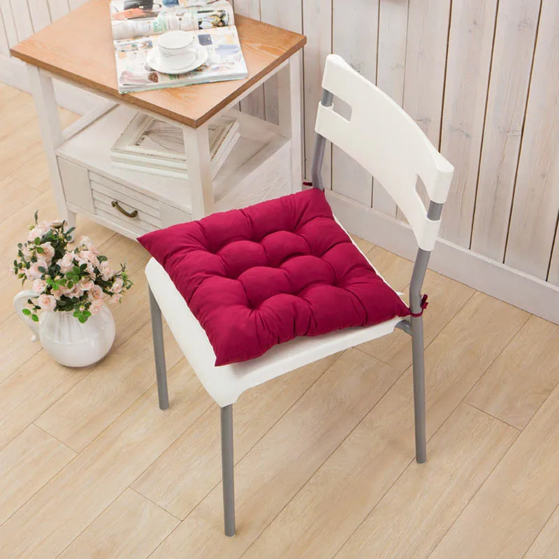 40*40 см зимняя домашняя офисная декоративная подушка для сидения, одноцветная удобная барная подушка для кресла, дивана, подушки для ягодиц и стула 669 - Цвет: Бургундия