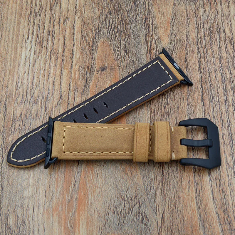 Ремешок кожаный для IWATCH Apple 38 мм 42 желтый синий браслет наручных часов|watch band