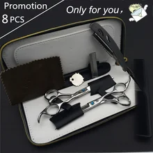 Smith chu 6.0 inch Professional Hairdressing Scissors set 62HRC Straight & Thinning cutting with comb, clothes ,oil