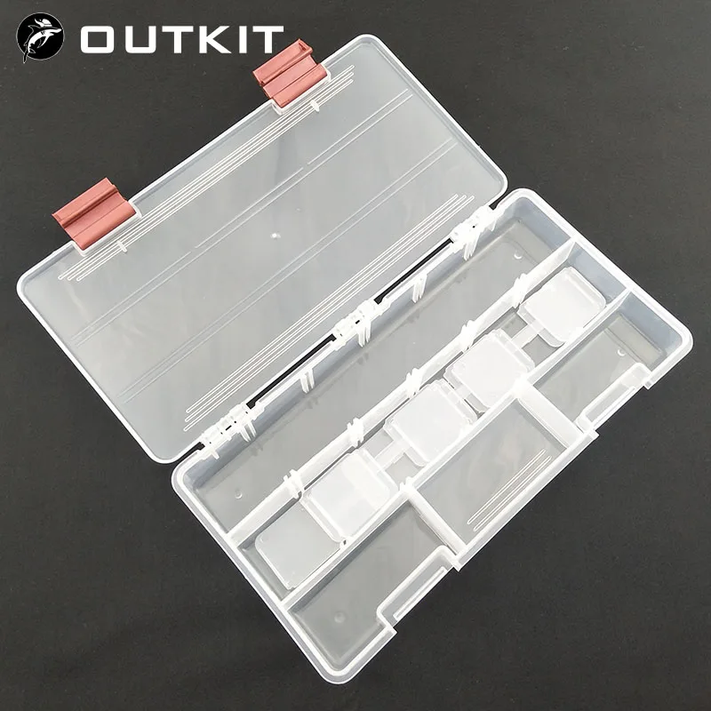 

OUTKIT High Strength 22*11.8cm with 15 Compartments Transparent Visible Plastic Fishing Lure Box Fishing Tackle box