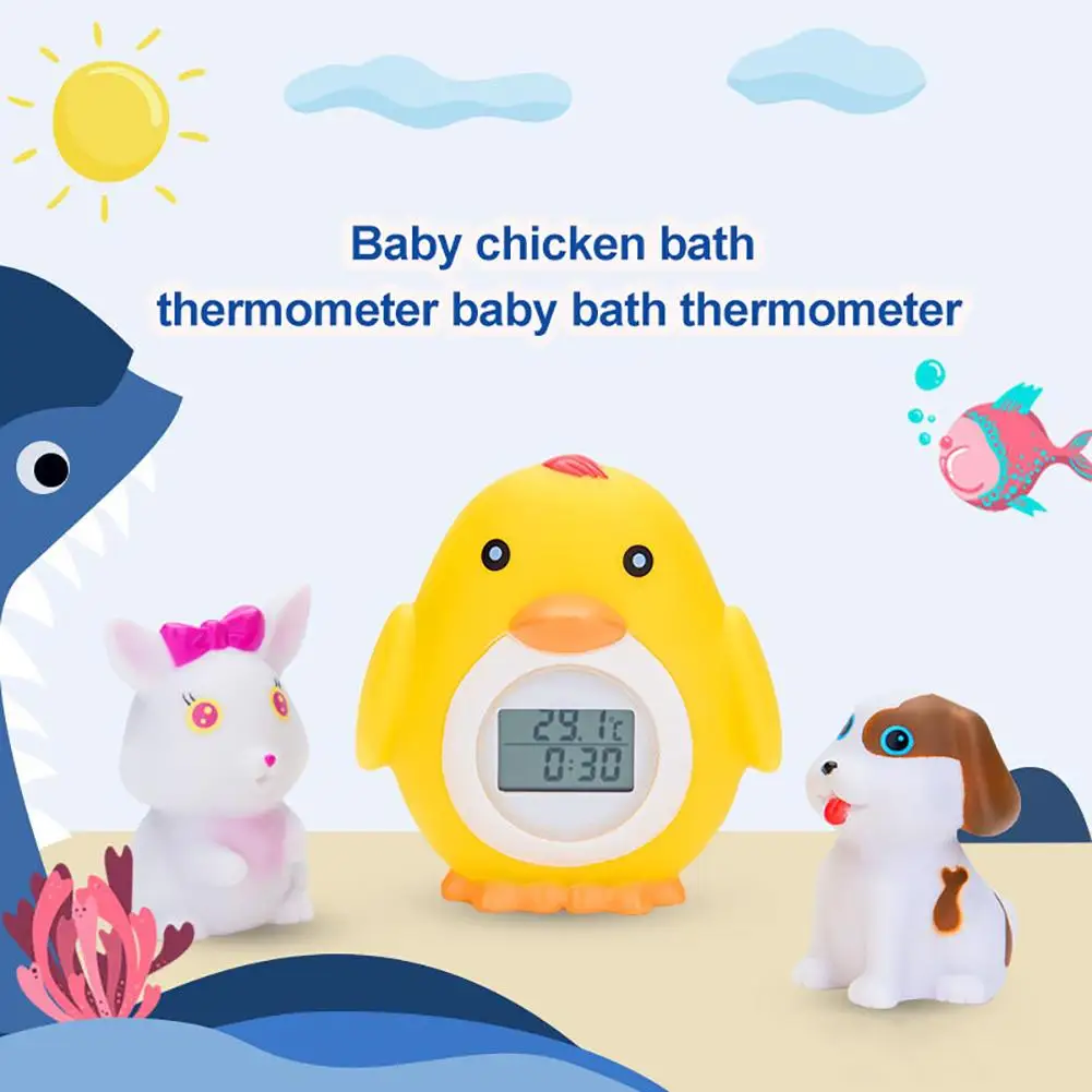 Мультфильм цыпленок цифровой детский душ светильник для ванной сигнализации воды термометр комплект для установки манометра