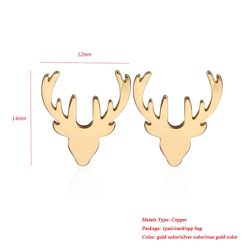 Jisensp разнообразные стильные мини-серьги-гвоздики с животными для женщин, геометрические серьги, минималистичные ювелирные аксессуары brinco - Окраска металла: deer earrings