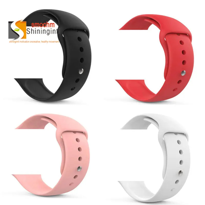Smochm цветной сменный мягкий силиконовый ремешок для Apple Watch 44 мм/42 мм/40 мм/38 мм серия