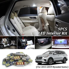 9X белые светодиодные с CANBUS салона комплект ламп для 2013 hyundai Santa Fe хендай санта фе светодиодные фонари для салона