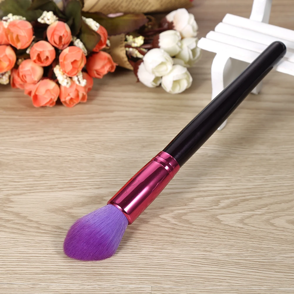 

ELECOOL High Grade Technique Brush Face Powder Foundation Contour Blush Brush Maquiagem Makeup Tool Purple For Women