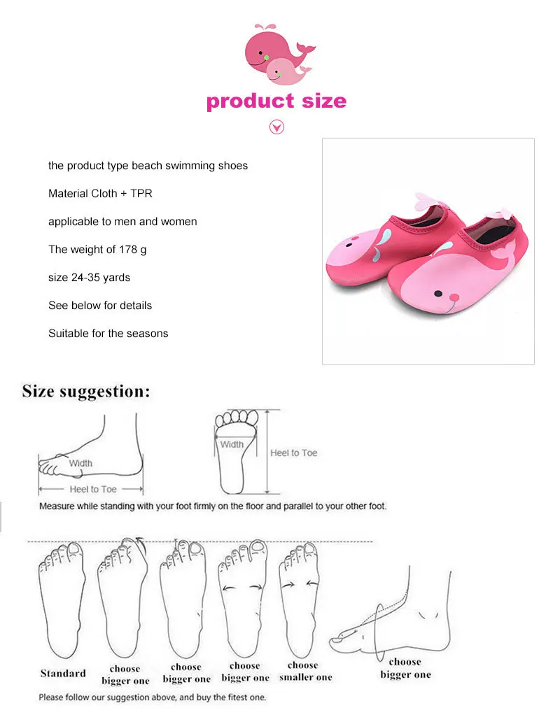 1 (6)Kids Quick Drying Wading Shoes Swim Water Footwear Barefoot LightWeight Aqua Socks For Kids' Sneakers Children Slippers