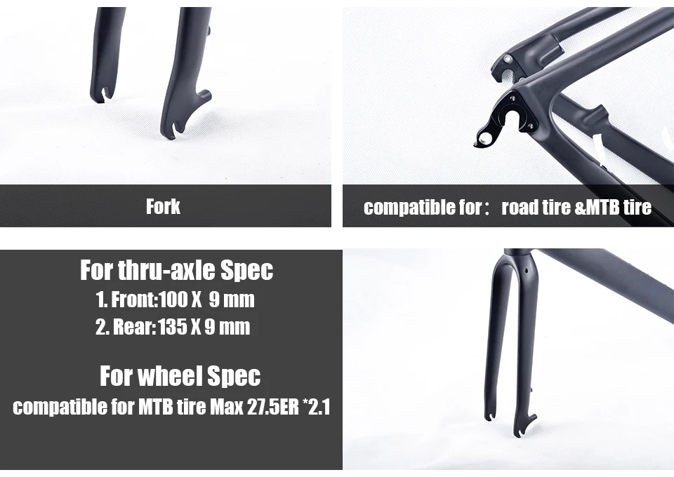 Discount 2018 NEW arrival Aero Road or MTB Bike Frame S/M/L size Cyclocross Frame Disc Bike Carbon Gravel frame QR or thru axle 11