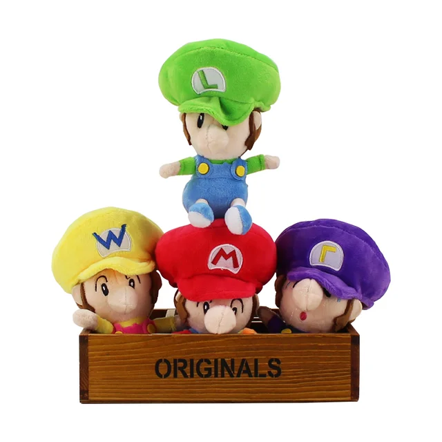 4pcs lot 17cm kawaii super mario bros plush toys mario luigi waluigi