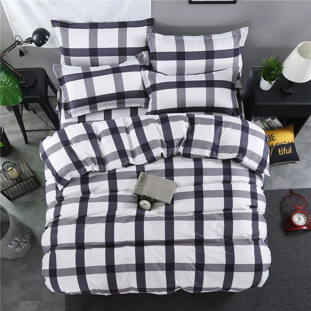 Waliicorners Nordic simplicity style geonetric pattern Duvet Cover sheets Bedding Set King queen full twin size Cute Girls bedclothes 13 378A1684