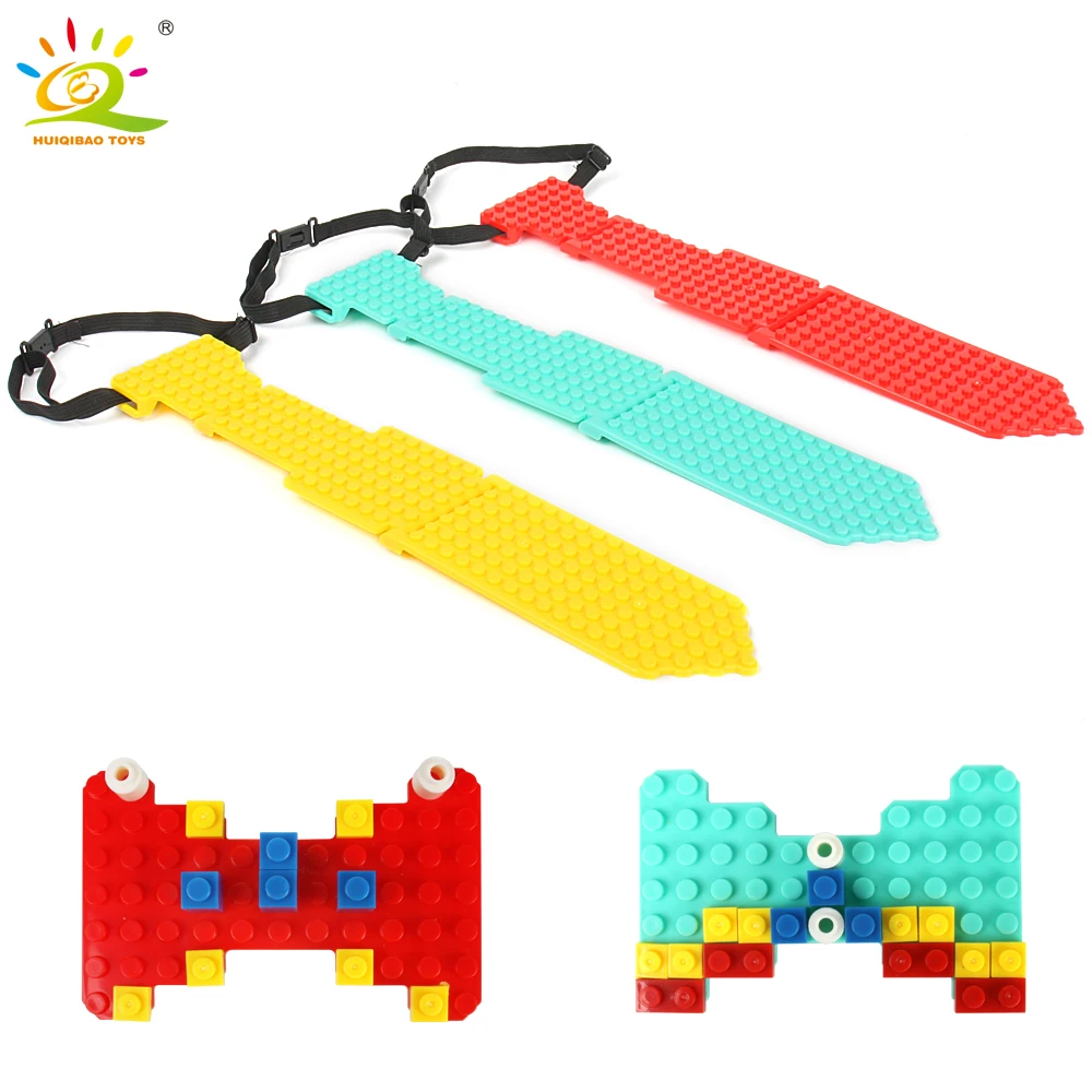 

HUIQIBAO Necktie Base plate building Blocks Compatible classic DIY Brick friends BasePlate Educational Toys for children