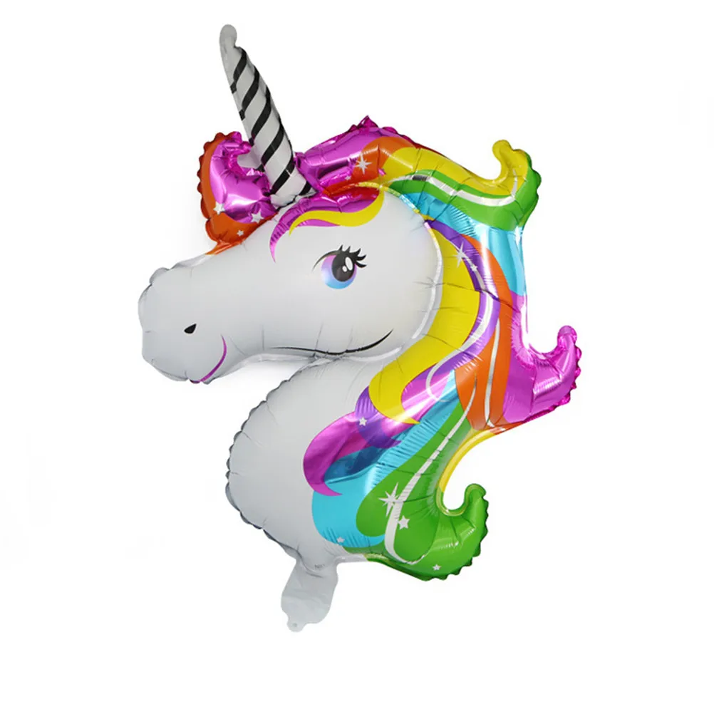 

High Quality Cute Cartoon balloons Festival Rainbow Unicorn Head Supershape Foil Balloon Party Decoration