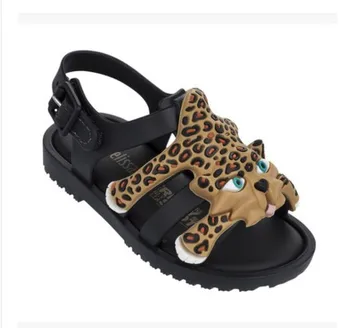 

Children's Sandals New Roman Cartoon Leopard Jelly Shoes Retro Wind Toe Baby Beach Sandals