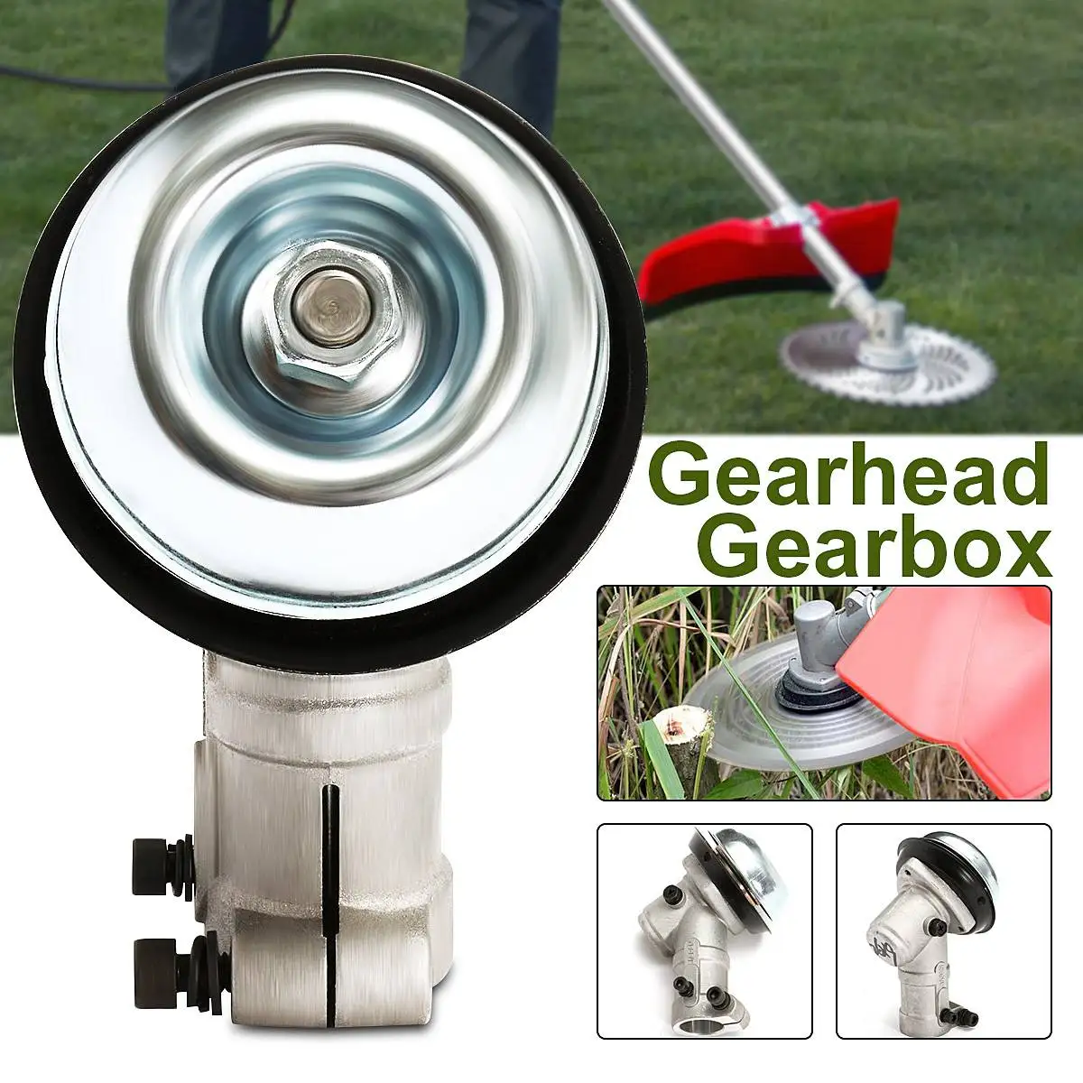 

26mm 9 Spline Gearhead Gearbox Fit For Strimmer Trimmer Brush Cutter Lawnmower Iron Aluminum