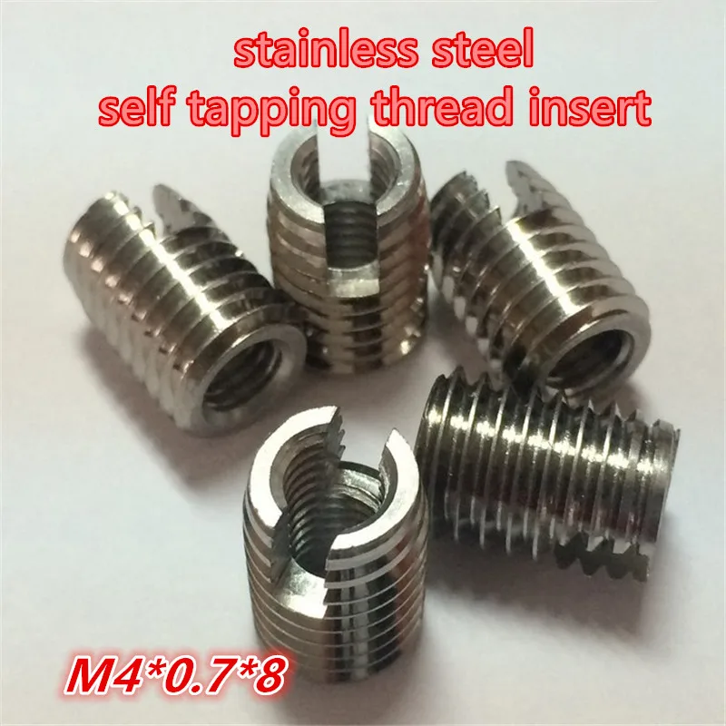 20pcs M4*0.7 Self Tapping Thread Inserts 302 Slotted Type Screw Bushing