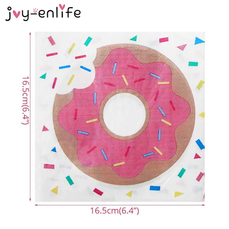 JOY-ENLIFE, 20 шт., свадебные украшения, вечерние пончики, одноразовая салфетка для посуды, бумажная, для вечеринки в честь первого дня рождения