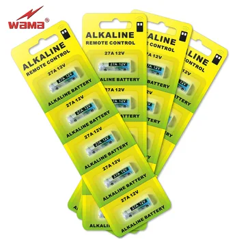 

100pcs/20pack Wama 27A A27 12V Dry Alkaline Battery 27AE 27MN Car Parking Lock Alarm Remote Watch Toys Calculator Cell Batteries
