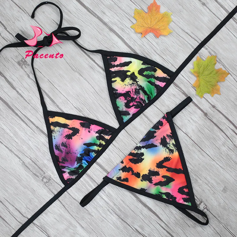 Pacento Hot Colorful Leopard Mini Bikini Brazilian Beach Micro G String ...