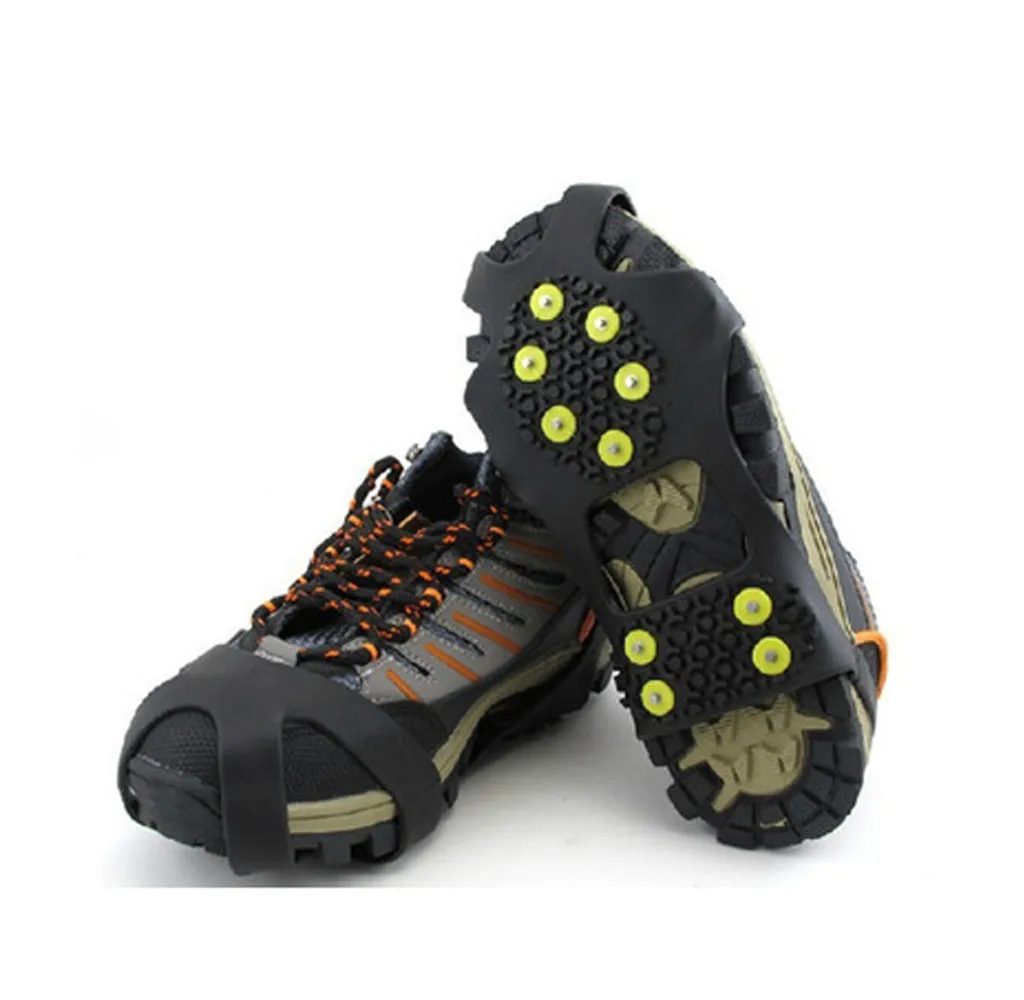 Черный идеально подходит для прогулок с принтом «Снежная королева обуви резиновые шипы Нескользящие 10-серьги-гвоздики с помощью этой стрейч обувь для походов, Пеший Туризм# P5