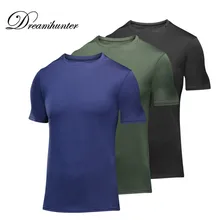 Летние кроссовки Повседневная Спортивная с коротким рукавом человек футболки свободные Открытый Баскетбол Обучение эластичного быстросохнущего одежда для фитнеса