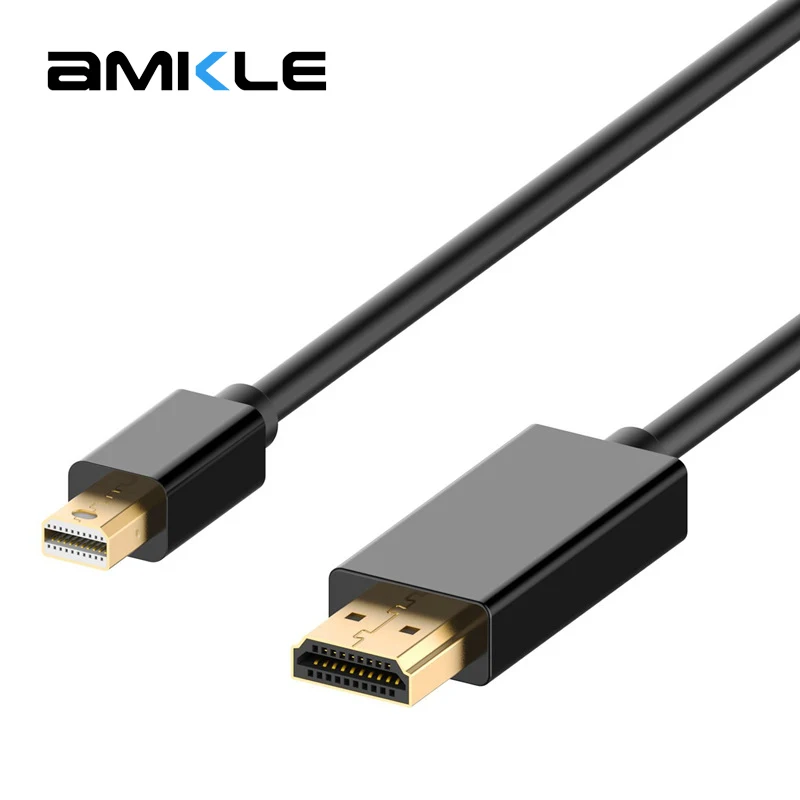 Amkle Mini DP to HDMI Cable Male to Male Adapter Mini DisplayPort for Macbook Pro Air Projector Laptop Monitor Camera Projector Amkle Mini DP to HDMI Cable Male to Male Adapter Mini DisplayPort for Macbook Pro Air Projector Laptop Monitor Camera Projector
