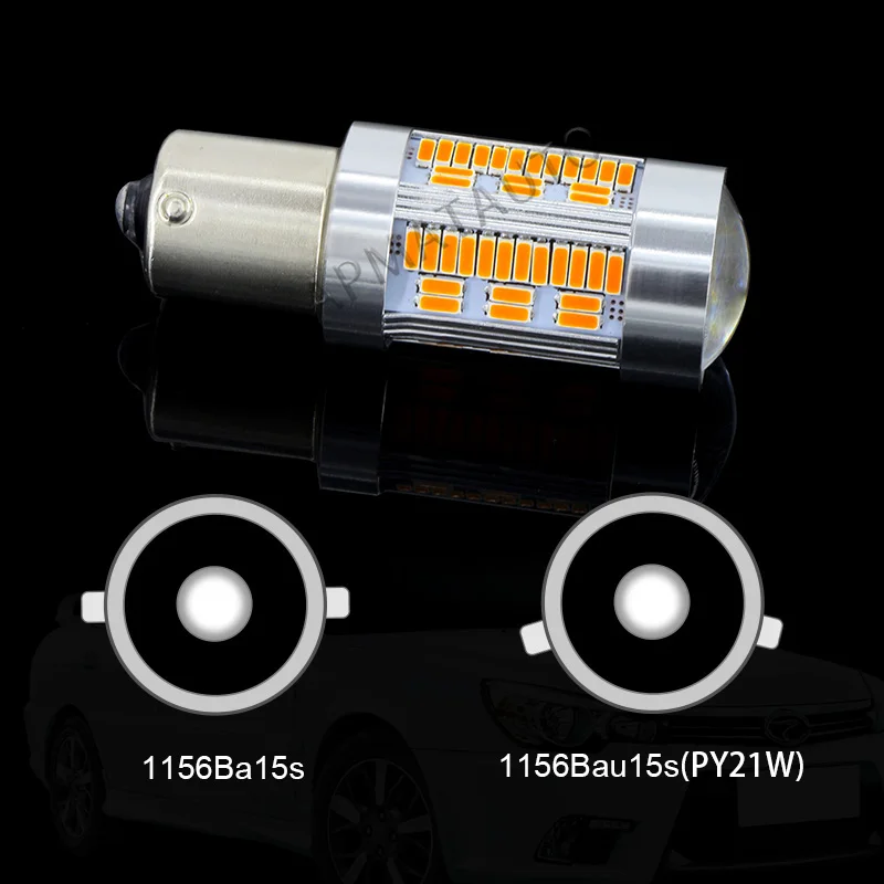 2x Canbus без Hyper вспышки янтарь 1156 P21W BA15S PY21W BAU15S 7440 W21W WY21W T20 светодиодный автомобильная лампа авто спереди и сзади указатели поворота