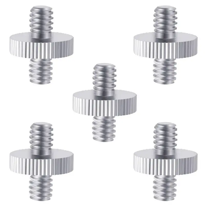

5 Pieces 1/4 inch Male to 1/4 inch Male Metal Threaded Screw Adapter Tripod Screw Converter for DSLR Camera,Tripod,Monopod,Sho