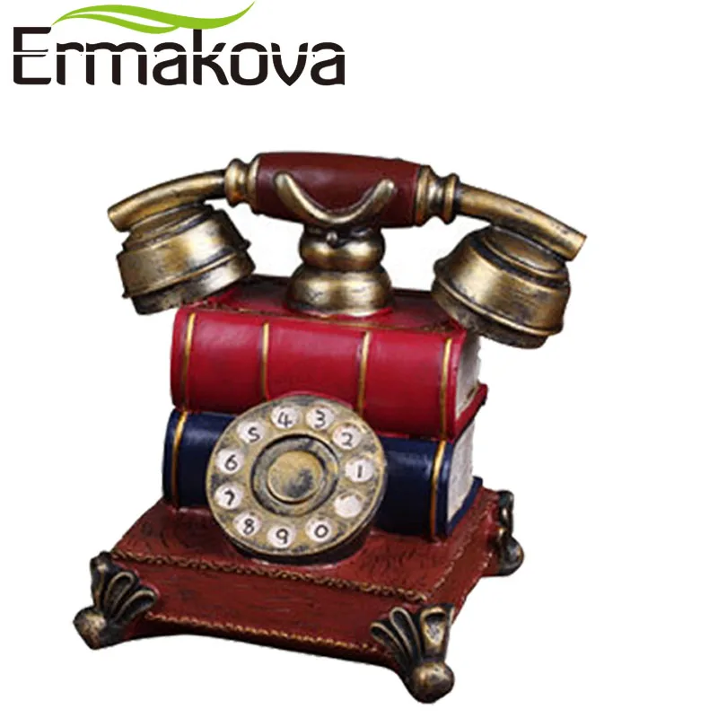ERMAKOVA 6 3 &quotРетро полимерная телефонная Статуэтка копилка вращающийся циферблат