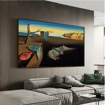 

Salvador Dali The Persistence of Memory Clocks Surreal Canvas Print Painting Poster Art Wall Pictures For Living Room Home Decor