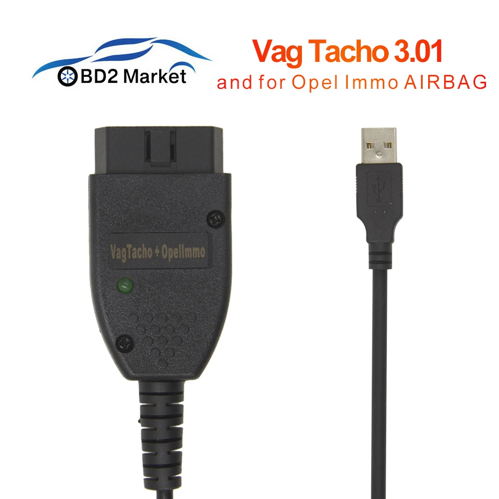 

Vag Tacho 3.01 for Opel Immo AIRBAG OBD OBD2 Diagnostic Tool EEPROM IMMO PIN Mileage Correction Vag Tacho 3.01