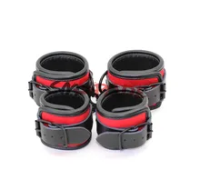 Smspade bondage handcuffs,Microfiber adult Leather sex restraints Wrist cuffs Ankle cuffs Restraint Kit Sex Toys free shipping