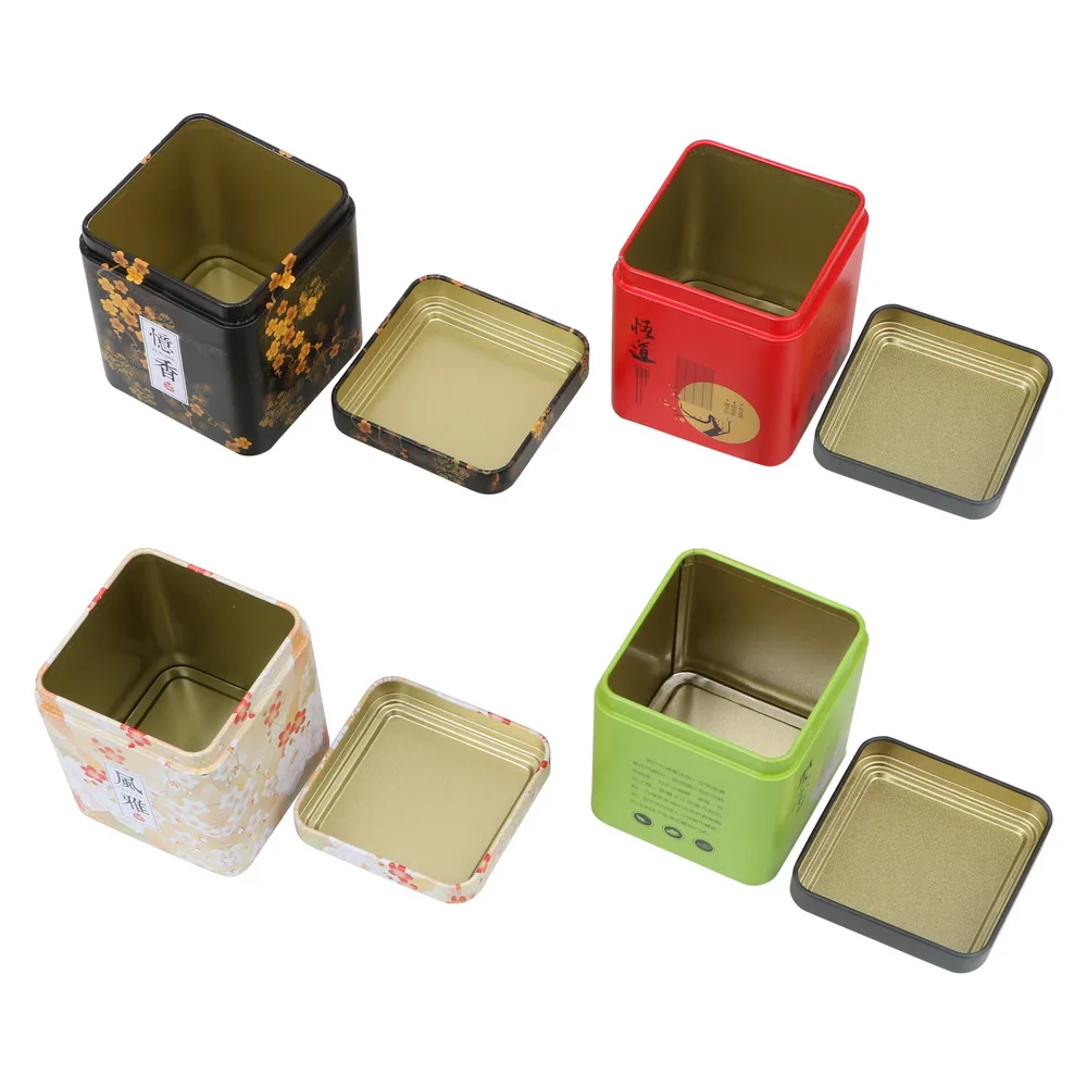 Металлический квадратный контейнер для чайных конфет, конфет, кофе, порошковые банки, органайзер для чайной посуды, коробка для чая, кухонные аксессуары