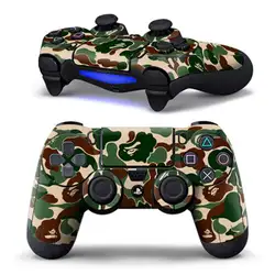 Для PS4 контроллер Дизайнер кожи для Sony Игровые приставки 4 DualShock Беспроводной контроллер Стикеры зеленый камуфляж логотип