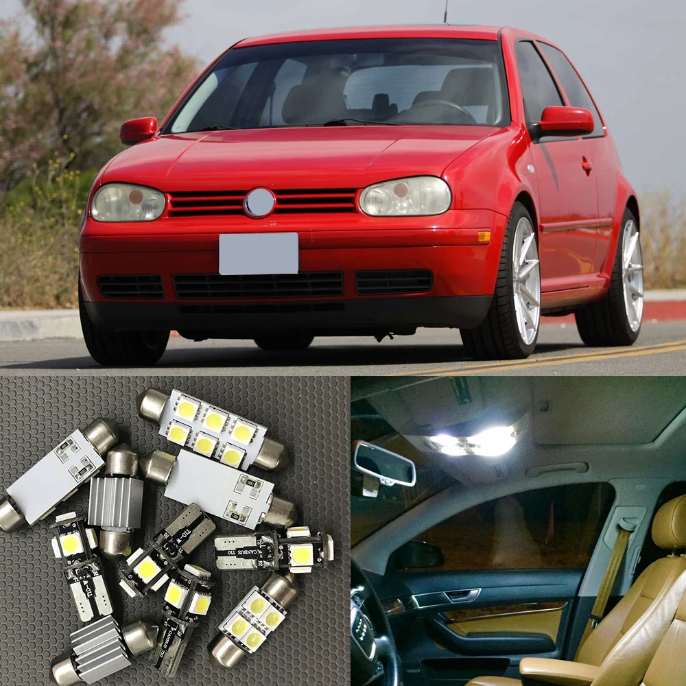 Us 14 68 11 Off 15pcs White Canbus Led Bulb For 1999 2004 Volkswagen Vw Mk4 Golf 4 Gti Led Interior Lights Accessories Replacement Package Kit In