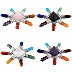 TUMBEELLUWA Gem stone Pyramid Point Healing Crystal Quartz 7 Chakra Energy Generator TUMBEELLUWA Gem stone Pyramid Point Healing Crystal Quartz 7 Chakra Energy Generator