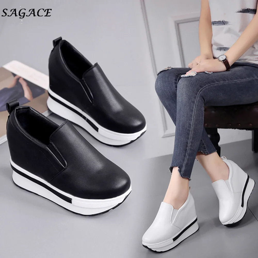 CAGACE shoes women Fashion Quality Women's Spring Flatform Shoes Solid Wild Round Toe Students Casual Shoes zapatos mujer