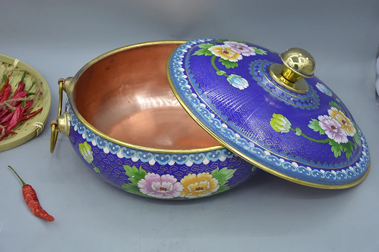 Cloisonne электромагнитная печь фиолетовый медный горячий горшок утолщенная Бытовая
