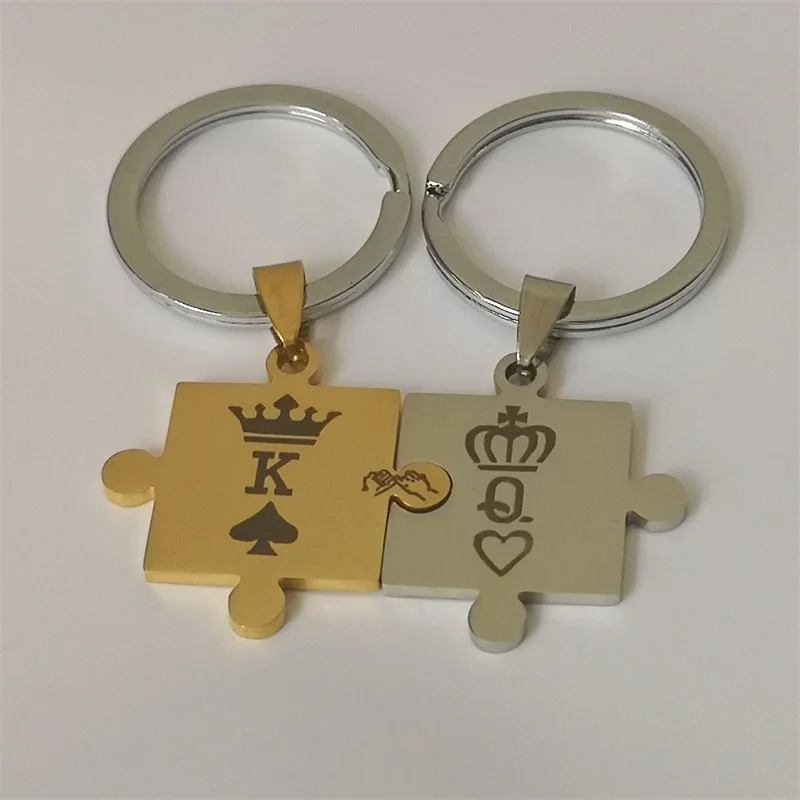 (Не пара) 2018 новинка брелок пазл для ключей король ламбинг и королева пара пар